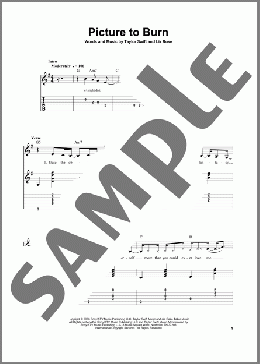 Picture To Burn(Taylor Swift) 楽譜 ギター（ソロ） ダウンロード