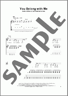 You Belong With Me(Taylor Swift) 楽譜 ギター（ソロ） ダウンロード
