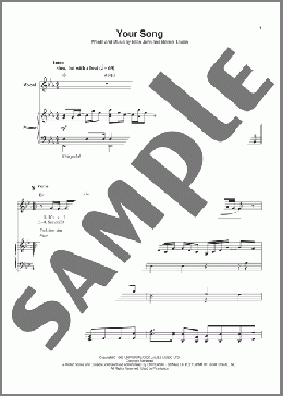 Your Song(Elton John/Rod Stewart/Mark Harrison) 楽譜 その他 ダウンロード