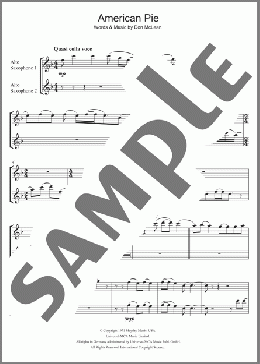 American Pie(Madonna/Don McLean) 楽譜 アルトサックス（ソロ） ダウンロード