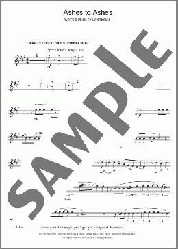 Ashes To Ashes(David Bowie) 楽譜 アルトサックス（ソロ） ダウンロード