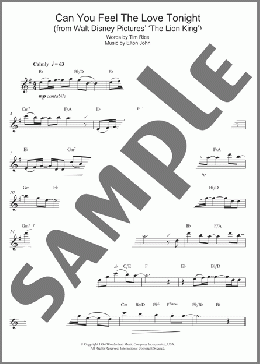 Can You Feel The Love Tonight (from The Lion King)(Elton John) 楽譜 アルトサックス（ソロ） ダウンロード