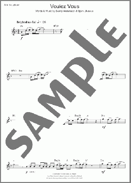 Voulez Vous(ABBA) 楽譜 アルトサックス（ソロ） ダウンロード