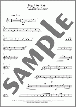 Right As Rain(Adele) 楽譜 アルトサックス（ソロ） ダウンロード