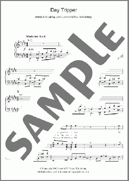 Day Tripper(The Beatles) 楽譜 ピアノ & ボーカル & ギター ダウンロード
