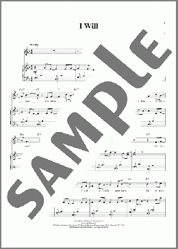 I Will(The Beatles) 楽譜 ピアノ & ボーカル ダウンロード