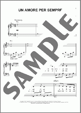 Un Amore Per Sempre(Josh Groban) 楽譜 ピアノ（ソロ） ダウンロード