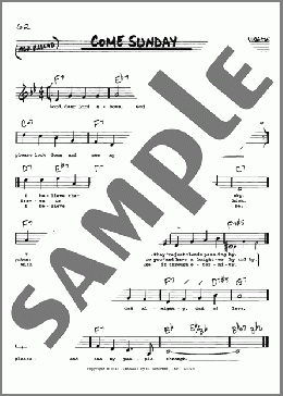 Come Sunday(Duke Ellington) 楽譜 その他 ダウンロード