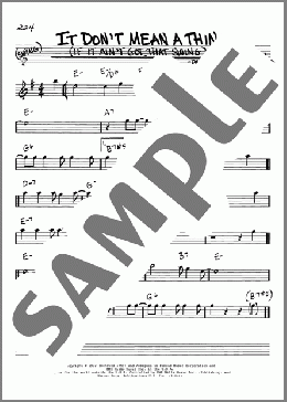 It Don't Mean A Thing (If It Ain't Got That Swing)(Duke Ellington) 楽譜 その他 ダウンロード