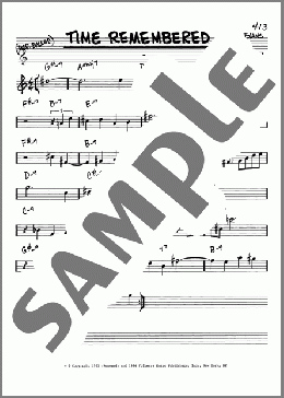 Time Remembered(Bill Evans) 楽譜 その他 ダウンロード