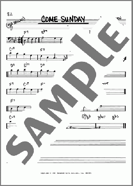 Come Sunday(Duke Ellington) 楽譜 その他 ダウンロード