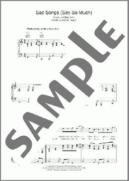 Sad Songs (Say So Much)(Elton John) 楽譜 その他 ダウンロード