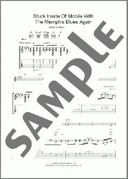 Stuck Inside Of Mobile With The Memphis Blues Again(Bob Dylan) 楽譜 ギター（ソロ） ダウンロード