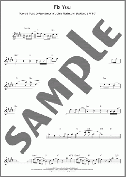 Fix You(Coldplay) 楽譜 アルトサックス（ソロ） ダウンロード