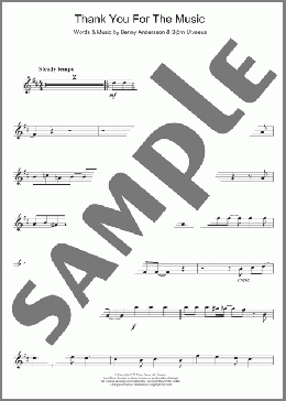 Thank You For The Music(ABBA) 楽譜 アルトサックス（ソロ） ダウンロード