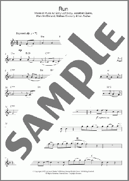 Run(Leona Lewis/Snow Patrol) 楽譜 アルトサックス（ソロ） ダウンロード
