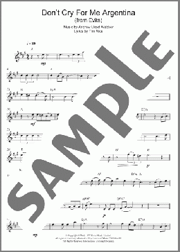 Don't Cry For Me Argentina (from Evita)(Madonna) 楽譜 アルトサックス（ソロ） ダウンロード