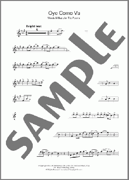 Oye Como Va(Santana/Tito Puente) 楽譜 アルトサックス（ソロ） ダウンロード