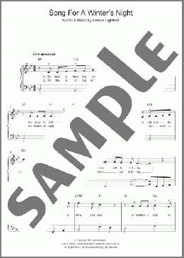 Song For A Winter's Night(Sarah McLachlan) 楽譜 ピアノ（ソロ） ダウンロード