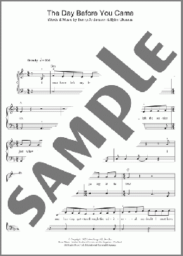 The Day Before You Came(ABBA) 楽譜 ピアノ（ソロ） ダウンロード