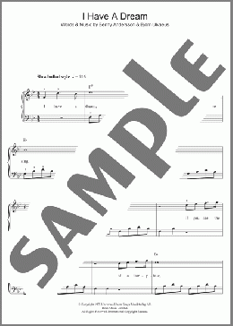 I Have A Dream(ABBA/Westlife) 楽譜 ピアノ（ソロ） ダウンロード