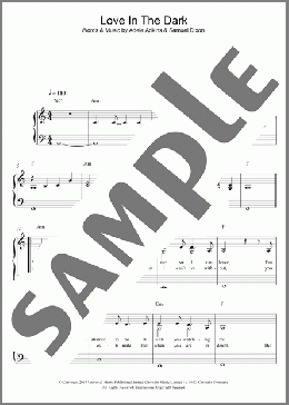 Love In The Dark(Adele) 楽譜 ピアノ（ソロ） ダウンロード