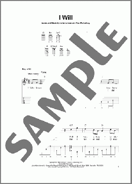 I Will(The Beatles) 楽譜 その他 ダウンロード