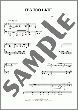 It's Too Late(Carole King) 楽譜 ピアノ（ソロ） ダウンロード