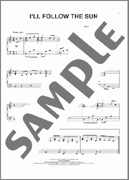 I'll Follow The Sun(The Beatles) 楽譜 ピアノ（ソロ） ダウンロード