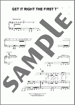 Get It Right The First Time(Billy Joel) 楽譜 ピアノ & ボーカル & ギター ダウンロード
