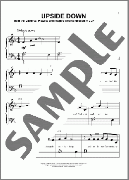 Upside Down(Jack Johnson/Curious George (Movie)) 楽譜 ピアノ（ソロ） ダウンロード