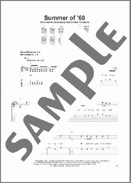 Summer Of '69(Bryan Adams) 楽譜 ギター（ソロ） ダウンロード