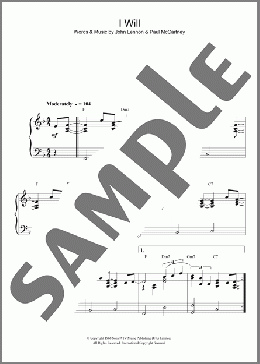 I Will(The Beatles/Paul McCartney) 楽譜 ピアノ（ソロ） ダウンロード