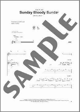 Sunday Bloody Sunday(U2) 楽譜 ギター（ソロ） ダウンロード