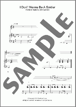 I Don't Wanna Be A Soldier(John Lennon) 楽譜 その他 ダウンロード