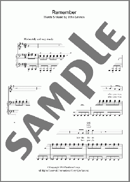 Remember(John Lennon) 楽譜 その他 ダウンロード