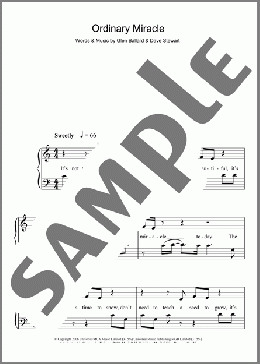 Ordinary Miracle(Sarah McLachlan) 楽譜 ピアノ（ソロ） ダウンロード
