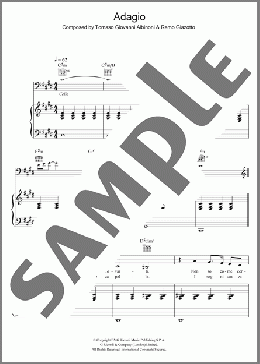 Adagio in G Minor(Il Divo/Tomaso Albinoni) 楽譜 その他 ダウンロード