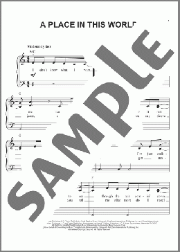 A Place In This World(Taylor Swift) 楽譜 ピアノ（ソロ） ダウンロード