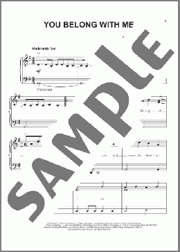 You Belong With Me(Taylor Swift) 楽譜 ピアノ（ソロ） ダウンロード