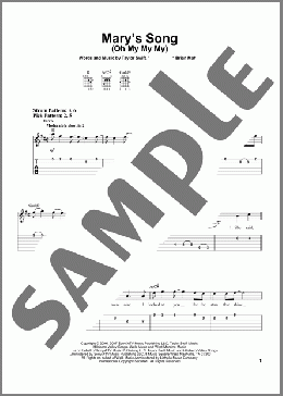 Mary's Song (Oh My My My)(Taylor Swift) 楽譜 ギター（ソロ） ダウンロード
