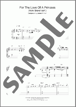 For The Love Of A Princess(James Horner) 楽譜 ピアノ（ソロ） ダウンロード