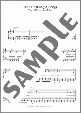 Bang A Gong (Get It On)(T. Rex) 楽譜 ピアノ（ソロ） ダウンロード