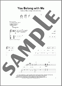 You Belong With Me(Taylor Swift) 楽譜 ギター（ソロ） ダウンロード
