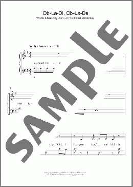Ob-La-Di, Ob-La-Da(The Beatles/Paul McCartney) 楽譜 ピアノ（ソロ） ダウンロード