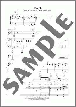 Don't(Elvis Presley) 楽譜 その他 ダウンロード