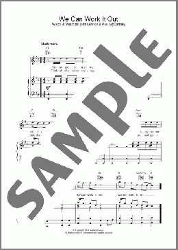 We Can Work It Out(The Beatles) 楽譜 ピアノ & ボーカル & ギター ダウンロード