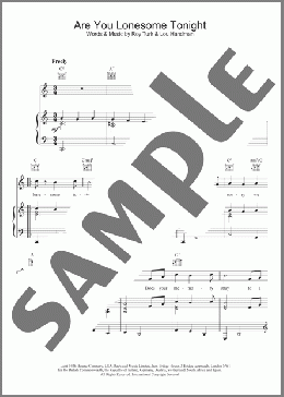 Are You Lonesome Tonight(Elvis Presley) 楽譜 その他 ダウンロード