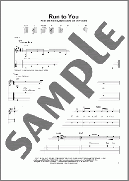 Run To You(Bryan Adams) 楽譜 ギター（ソロ） ダウンロード