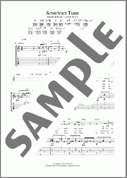 American Tune(Paul Simon/Eva Cassidy) 楽譜 ギター（ソロ） ダウンロード